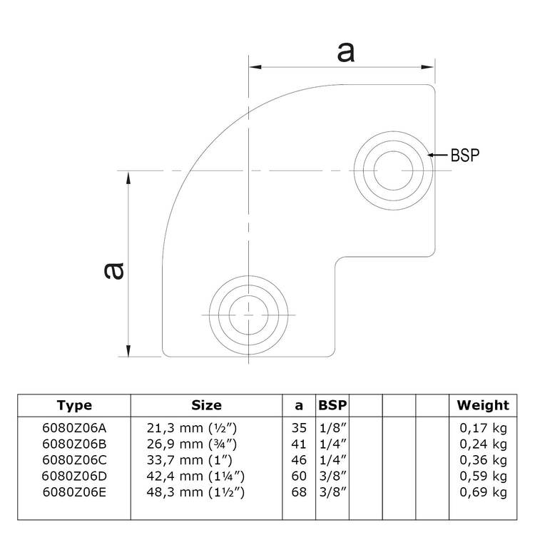 Doos Kniestuk 90° - zwart-C / 33,7 mm (45 stuks)